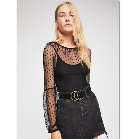 Free People Tops - Free People 'In Time' long sleeve mesh top
